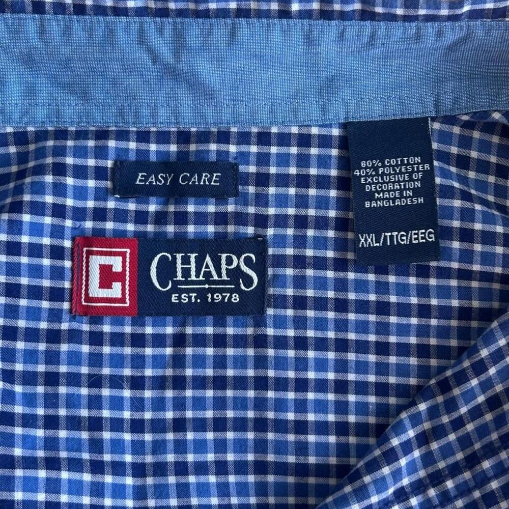 Chaps Men's Navy and White Button Up Shirt - Picture 3 of 5